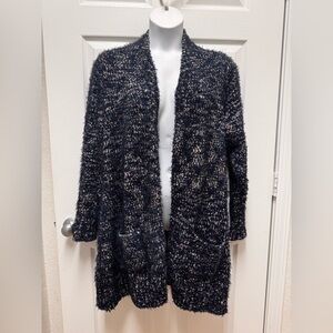 Stylish Black and Blue Knit Cardigan